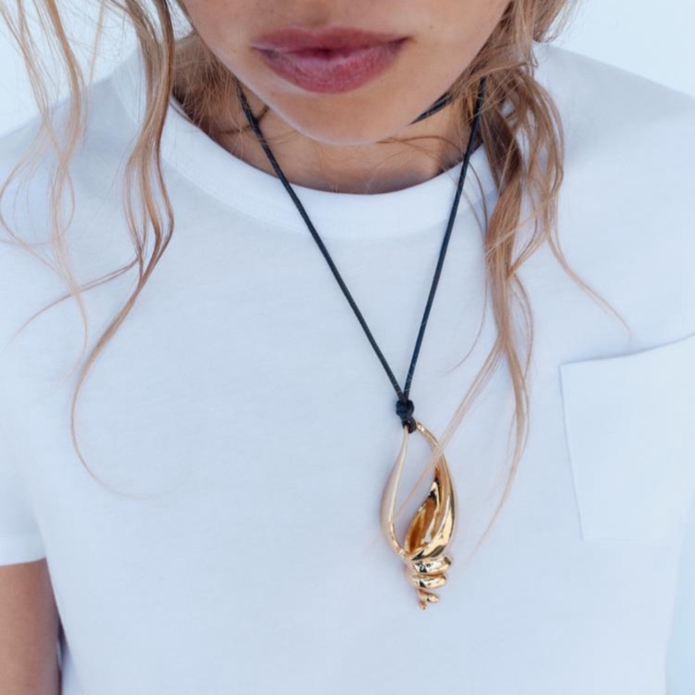 Zara Sea Shell Cord Necklace